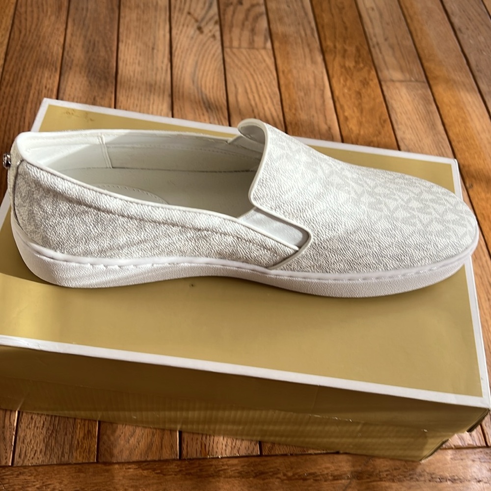 Michael Kors Women’s White Slip-On Sneakers - Picture 2 of 10